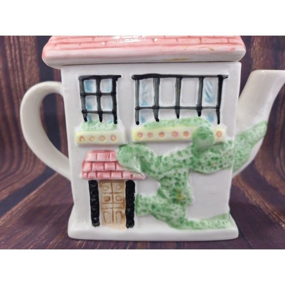 English Tudor House Country Cottage Teapot 7” Tall - Picture 3 of 9